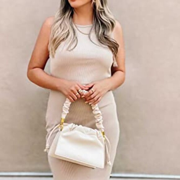 Bodycon Midi Dress Sleeveless Tank Fitted Summer Casual Chic Elegant - Picture 3 of 8